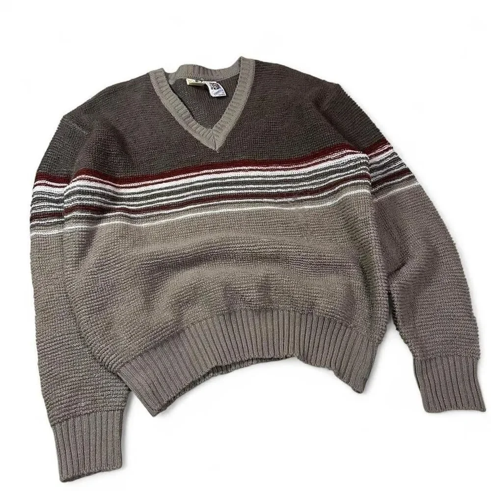 Kennington Men's Brown and Grey Jumper